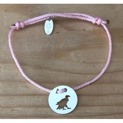 Bracelet femme argent, Token's Vautour, Cordon couleur au choix
